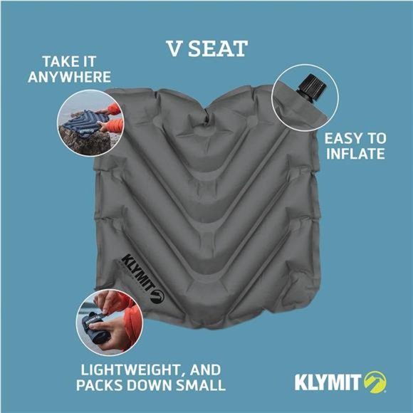 V Seat, Lightweight Inflatable Travel Cushion, Best for Camping, Bleachers - Picture 3 of 7